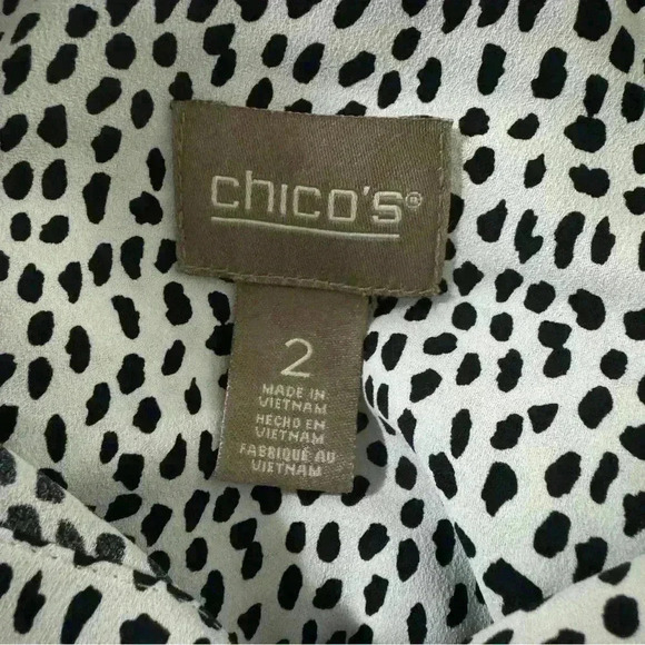 Chicos Women’s 2 US L Mixed Print 3/4 Roll Tab Sleeves High Low Tunic Top - Picture 10 of 13